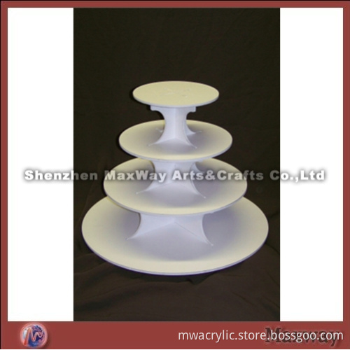 White Fine Designed 3 Tiers Acrylic Cupcake Stand